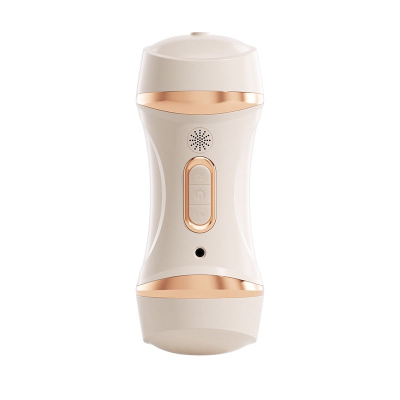 Dual-Entry Male Stroker Double Channel Soft TPE Vibrating Adult Pleasure Toy